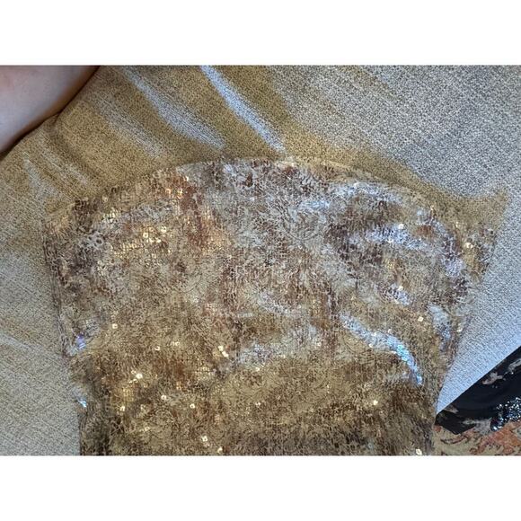 Free People Midnight Dreamer Shattered Glass Mini Dress V-Neck Sheer Back Sz M - Picture 4 of 14